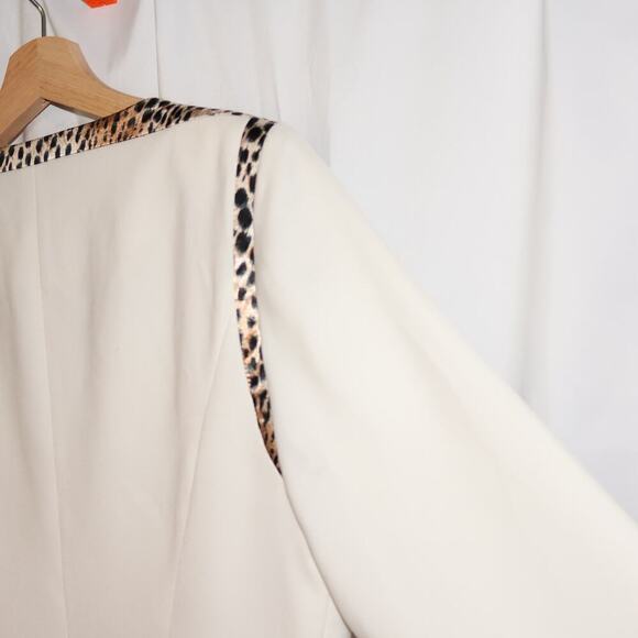 Midnight Velvet Size 12 White Jacket Animal Trip Polyester Hook Eye Lined - Picture 12 of 14